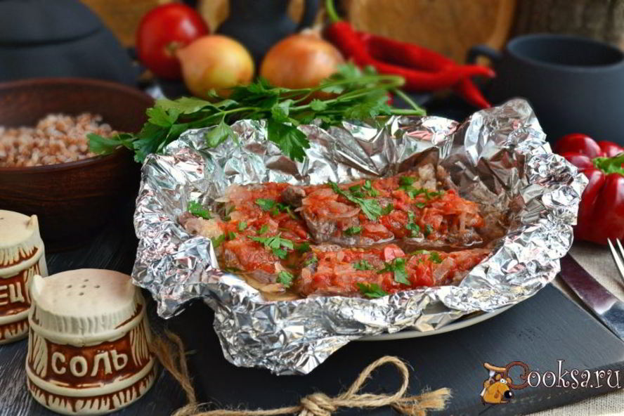 Рецепт телятина в томатно-луковом маринаде на пару