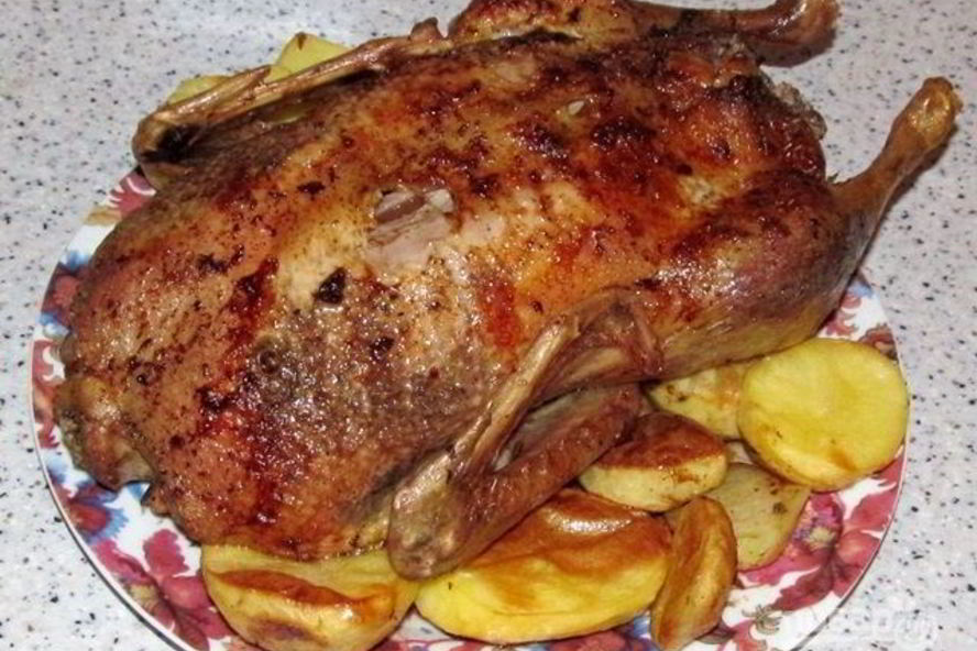 Рецепт утка с яблоками в духовке