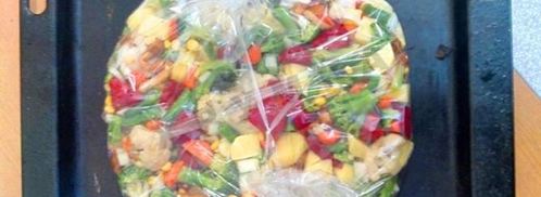 овощи в рукаве в духовке гарнир праздничный. Шаг 13