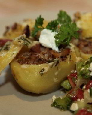 Фаршированный картофель грибами