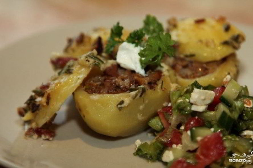 Рецепт фаршированный картофель грибами