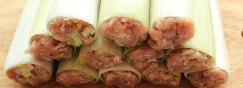 фаршированный порей в сливочном соусе, запеченный под сыром джюгас. Шаг 5