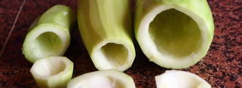 кабачок с фаршем и булгуром, запеченный в духовке целиком. Шаг 13