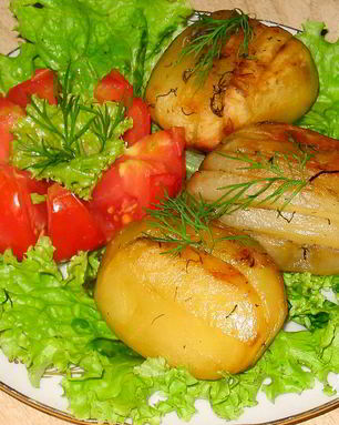 Картофель гармошка, запеченный в духовке