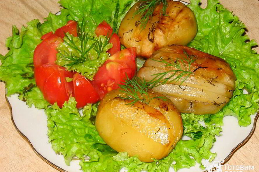 Рецепт картофель гармошка, запеченный в духовке