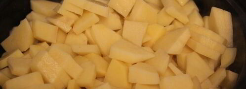 картофель тушеный с курицей и шампиньонами. Шаг 3