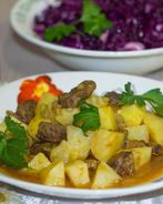 Картошка тушеная с говядиной в мультиварке