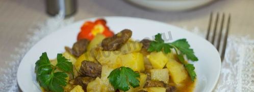 картошка тушеная с говядиной в мультиварке. Шаг 26