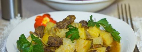 картошка тушеная с говядиной в мультиварке. Шаг 27