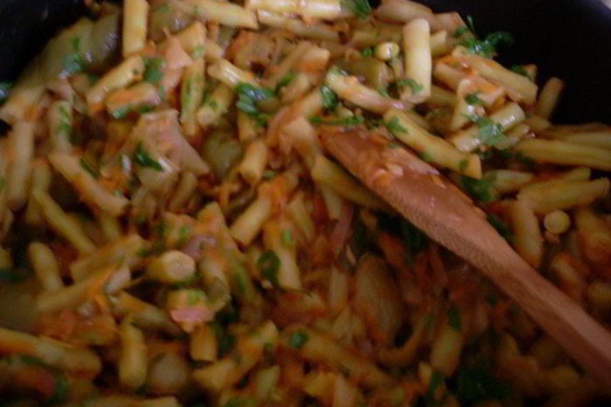 Рецепт стручковая фасоль с перцами