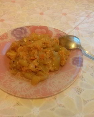 Тушеная капуста с кабачком
