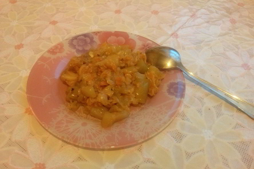 Рецепт тушеная капуста с кабачком