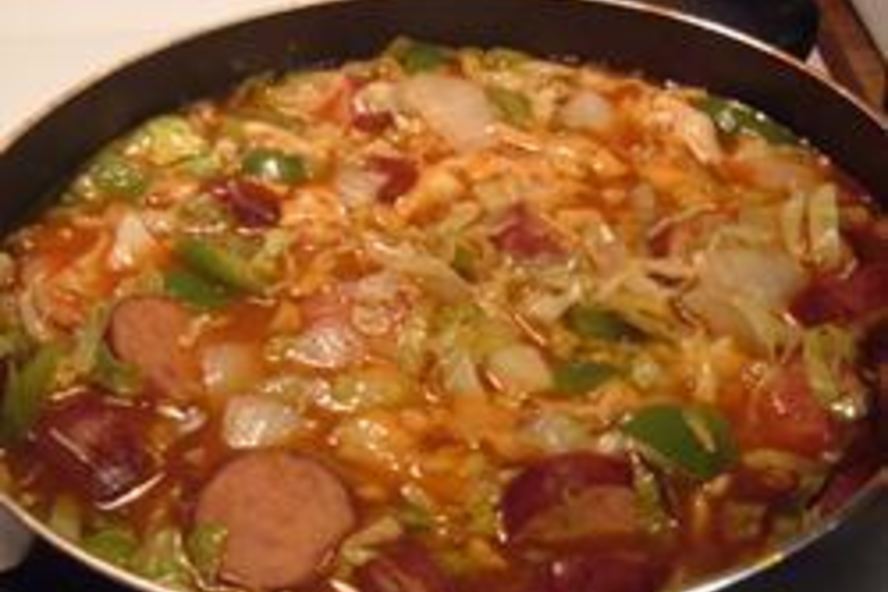 Рецепт тушеная капуста с колбасой