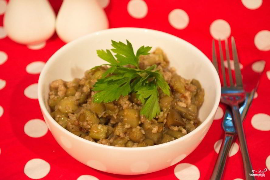 Рецепт тушеные баклажаны с фаршем