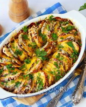 Тыква, запеченная с картошкой в духовке