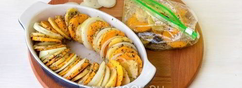 тыква, запеченная с картошкой в духовке. Шаг 7