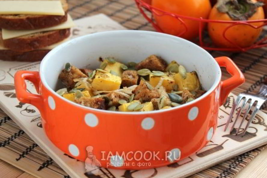 Рецепт тыква, запеченная с хлебом