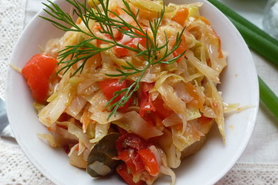 Рецепт жареная капуста с кабачками