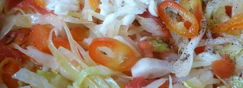 жареная капуста с кабачками. Шаг 6