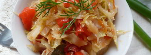 жареная капуста с кабачками. Шаг 7