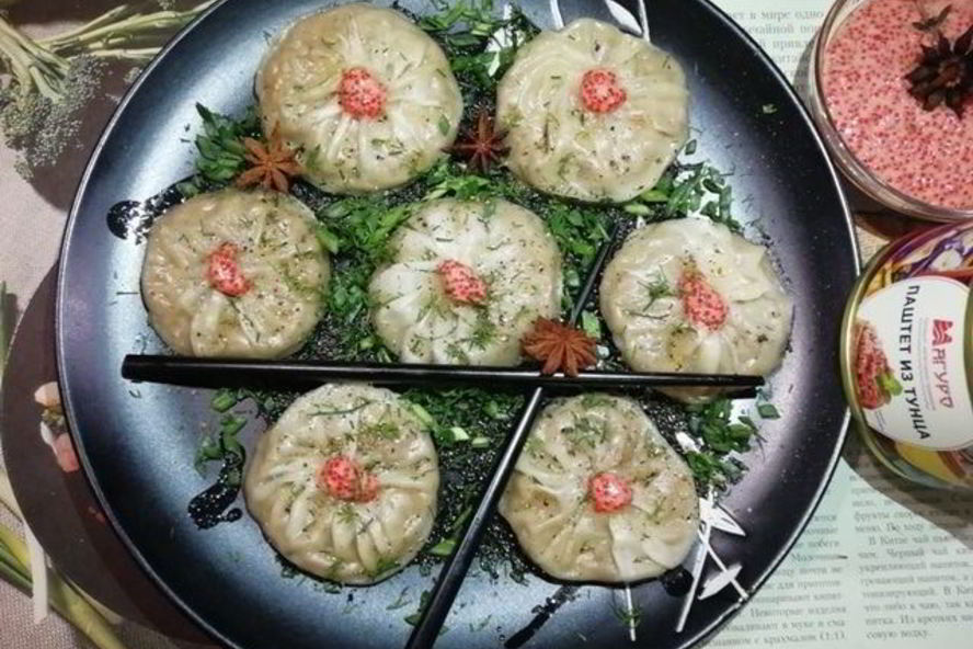 Рецепт гедза с паштетом из тунца и куриной печенью
