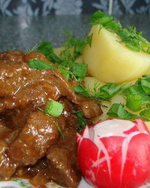 Говяжья печень по-восточному