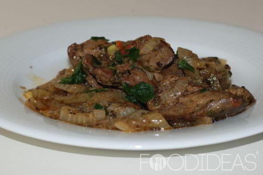 Рецепт говяжья печень жареная с луком