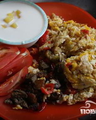 Говяжья печенка с картофелем