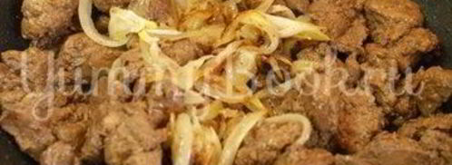 куриная печень с сыром в горшочке. Шаг 4