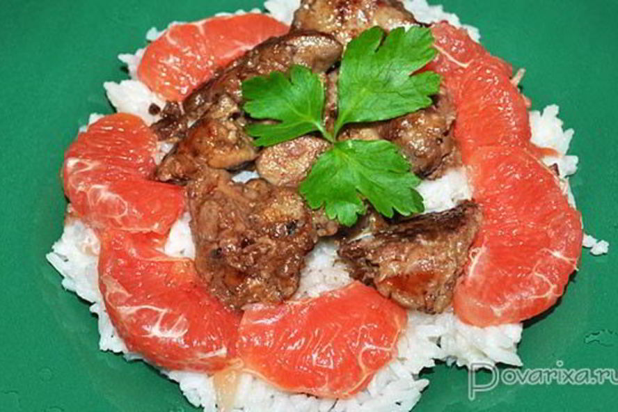 Рецепт куриная печень с винно-медовым соусом