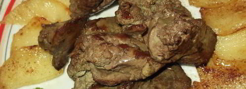 куриная печень с яблоком. Шаг 5