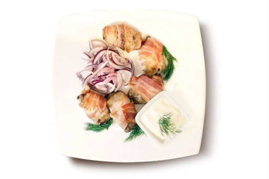 Рецепт куриной печени в беконе