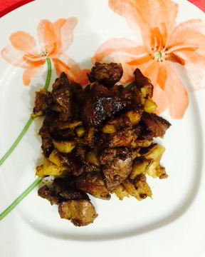 Куриная печень в сладком соусе