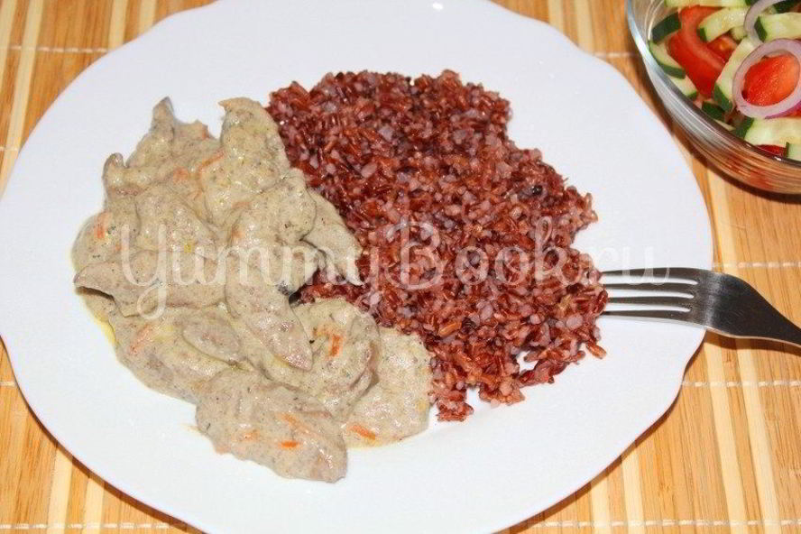 Рецепт куриная печень в сливочном соусе с карри