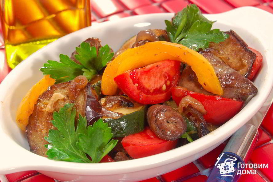 Рецепт куриная печенка с овощами