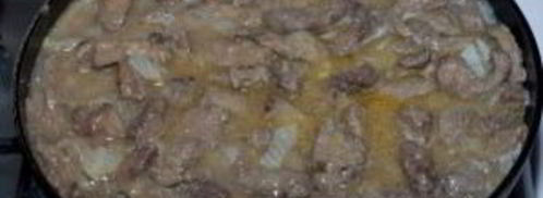 печень говяжья по-строгановски. Шаг 5