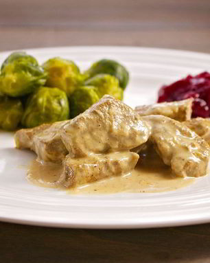 Печень говяжья со сметаной