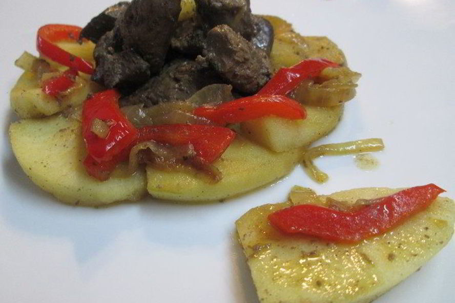 Рецепт печень индейки с яблоками