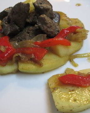 Печень индейки с яблоками