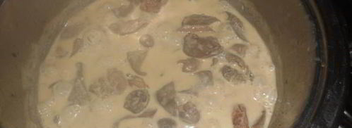 печень кролика в сливочном соусе. Шаг 5