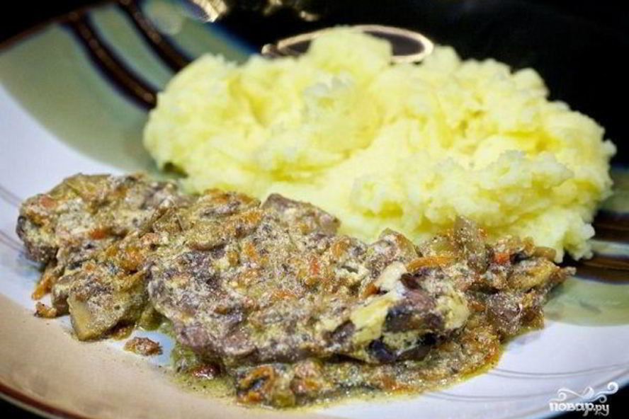 Рецепт печень куриная жареная с подливкой