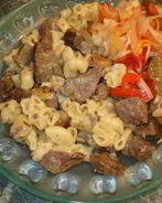 Печень с макаронами в мультиварке