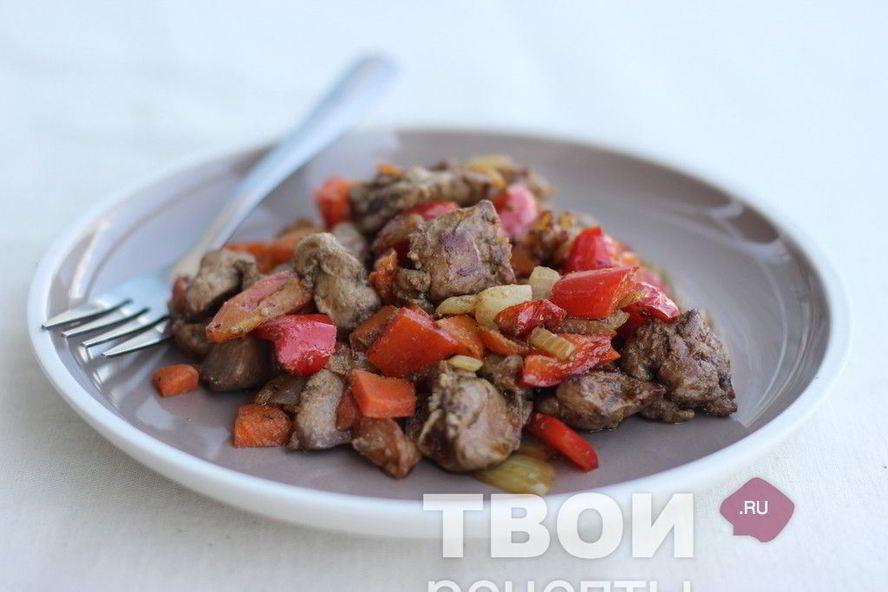 Рецепт печень с овощами