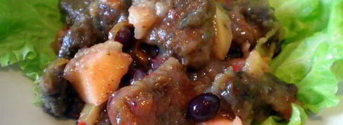 печень с яблоками и черной смородиной. Шаг 10