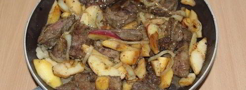 печень с яблоками и луком. Шаг 5