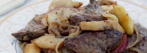 печень с яблоками и луком. Шаг 6