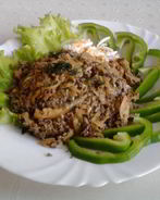 Печень тушеная с капустой