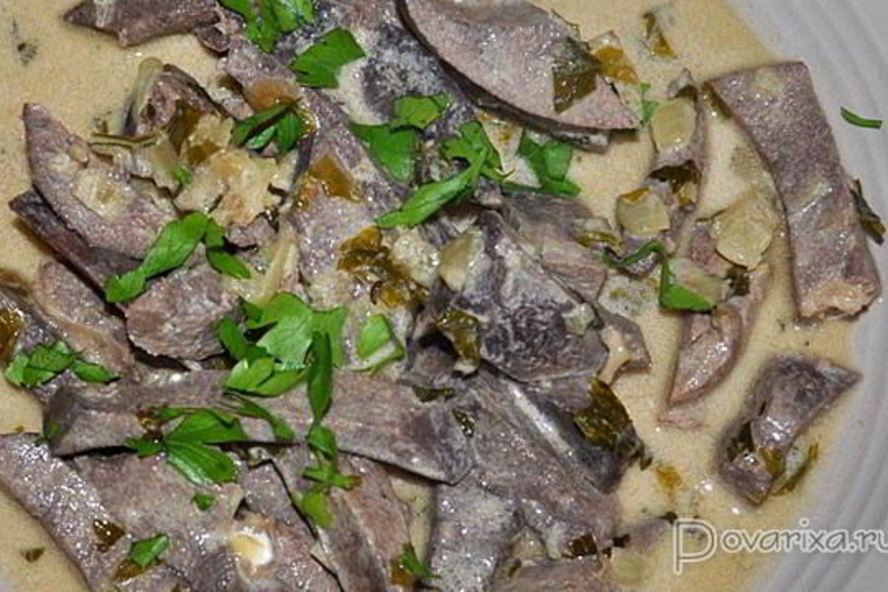 Рецепт свиная печень в соусе