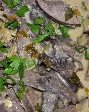 Свиная печень в соусе