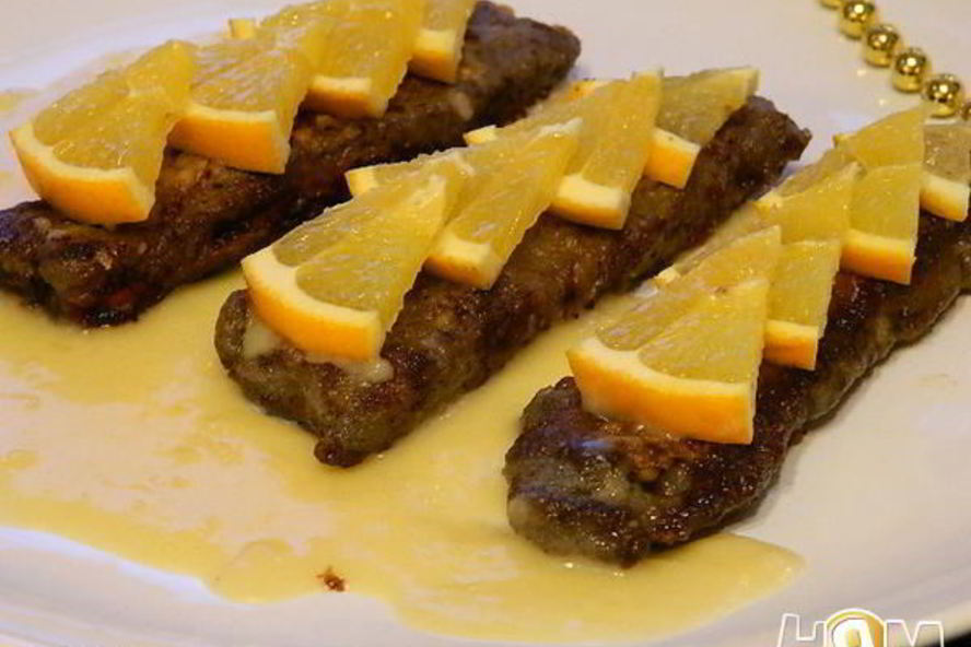 Рецепт жареная печень с апельсинами